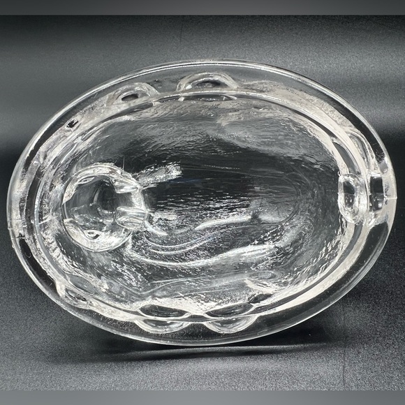 Vintage Imperial Lenox Glass Bunny Rabbit On Basket Candy Trinket Dish Box Lid - Picture 7 of 13